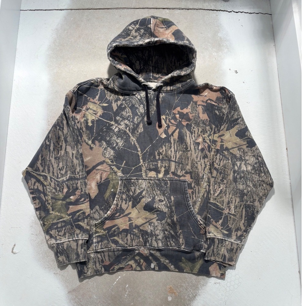 Mossy Oak Camo Hoodie Mens XL Break-Up Country Pullover Distressed Hunting Sweat
